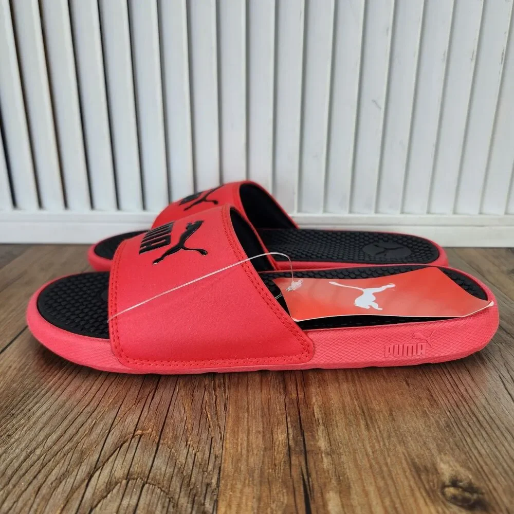 Puma Cool Cat BX JR Slides Junior Sz 5C High Risk Red Puma Black Slip On Sandals